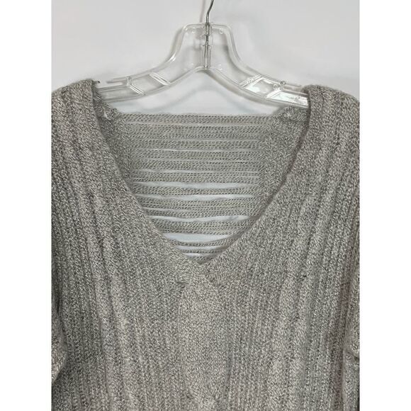 Together Apparel Womens Sweater Knitted V Neck Gray S/M - Picture 3 of 11
